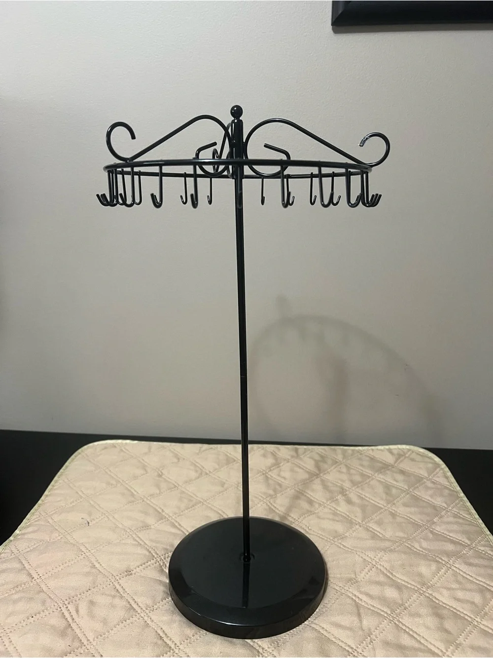 Black Metal Rotating Jewelry Tree Stand - Unbranded